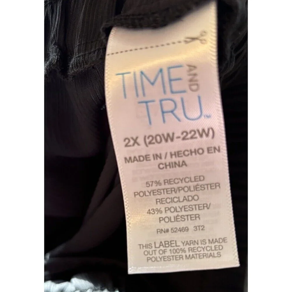 Woman Plus Size Vacation Cover Up Black Pants Time and Tru Size 2X 20w-22w NWT - Picture 7 of 7